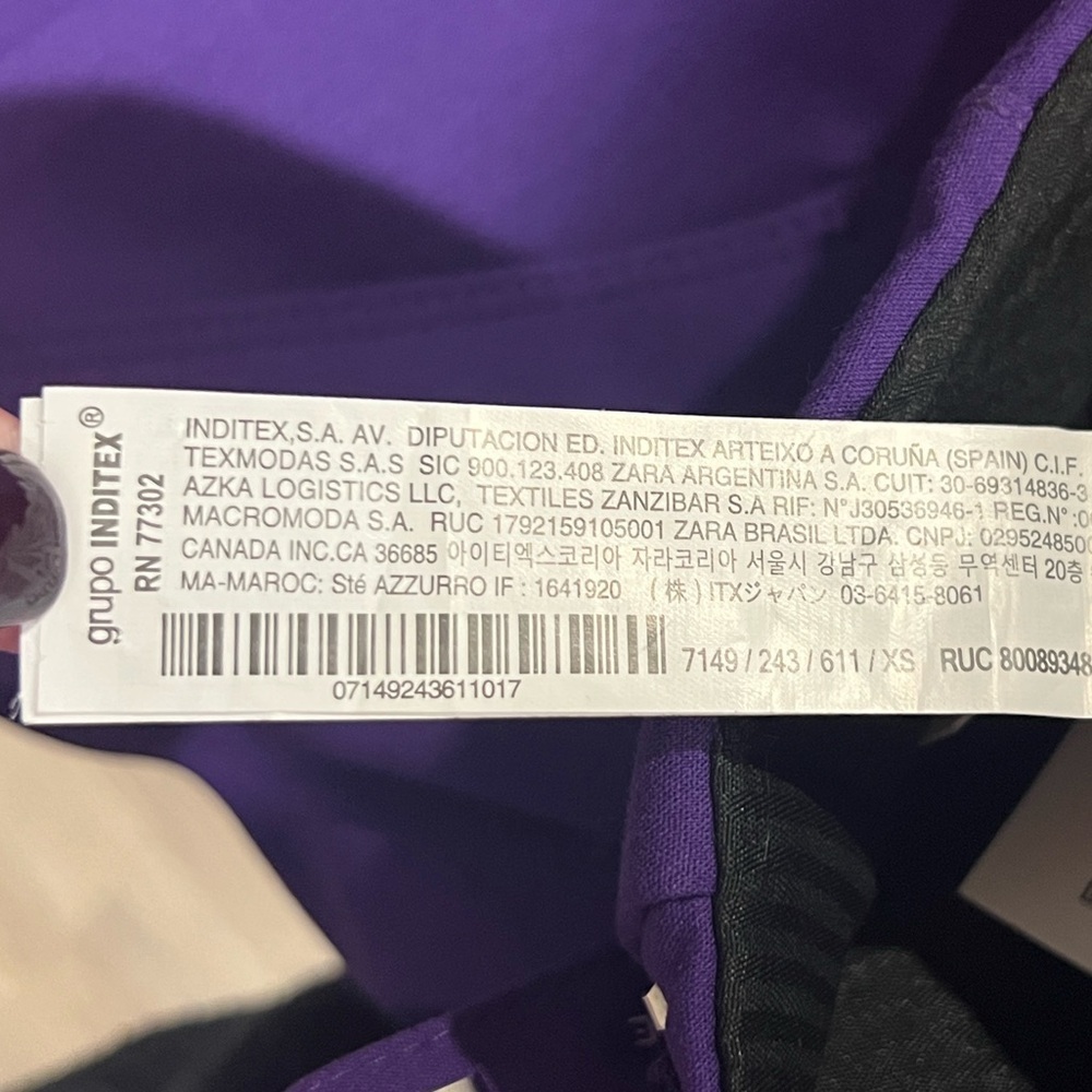 Zara purple high waisted wide leg trouser pants size XS 
NWT - Picture 7 of 8